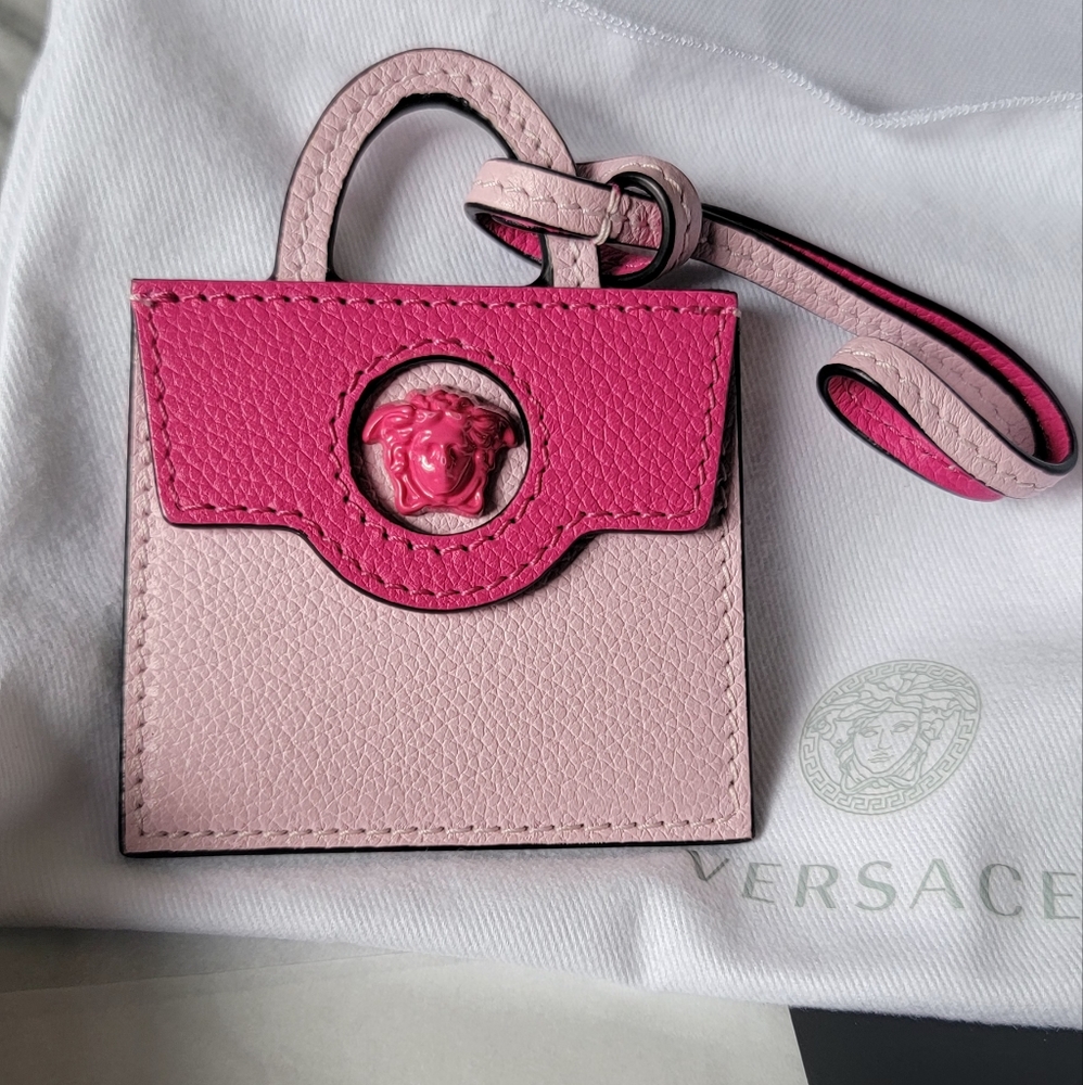 Versace mini luggage tag charm